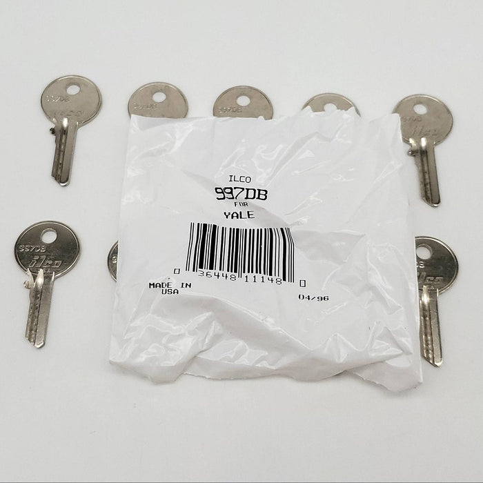 10x Ilco 997DB Key Blanks Nickel Plated 4 Pin for Yale Locks NOS