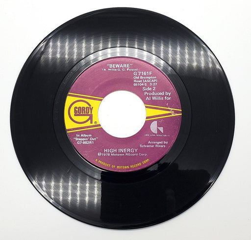 High Inergy Lovin' Fever 45 RPM Single Record Gordy 1978 G 7161F 2