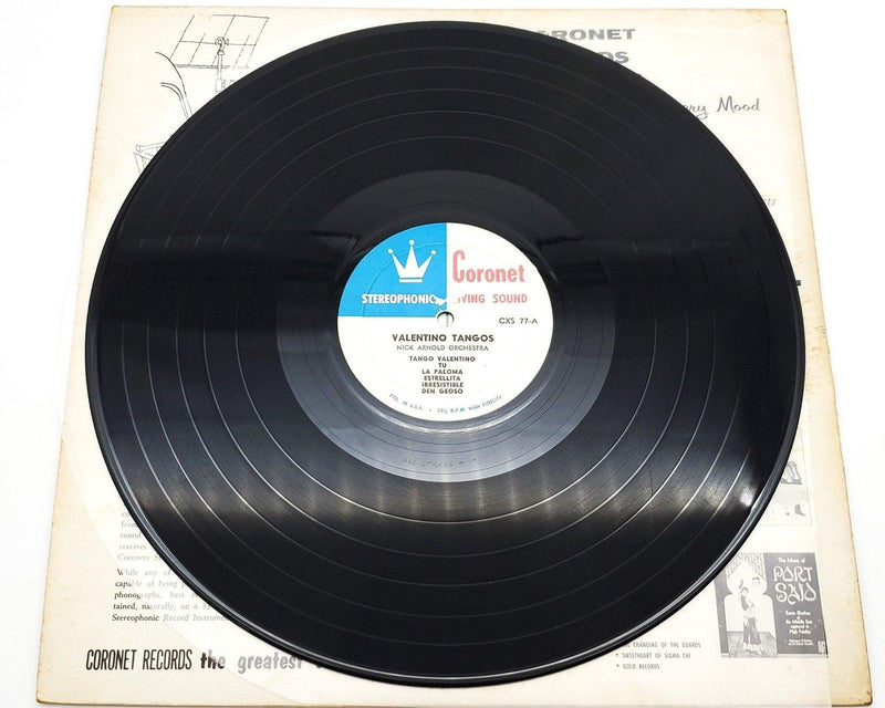 Nick Arnold Orchestra Valentino Tangos 33 RPM LP Record Coronet 1959 CXS-77 3