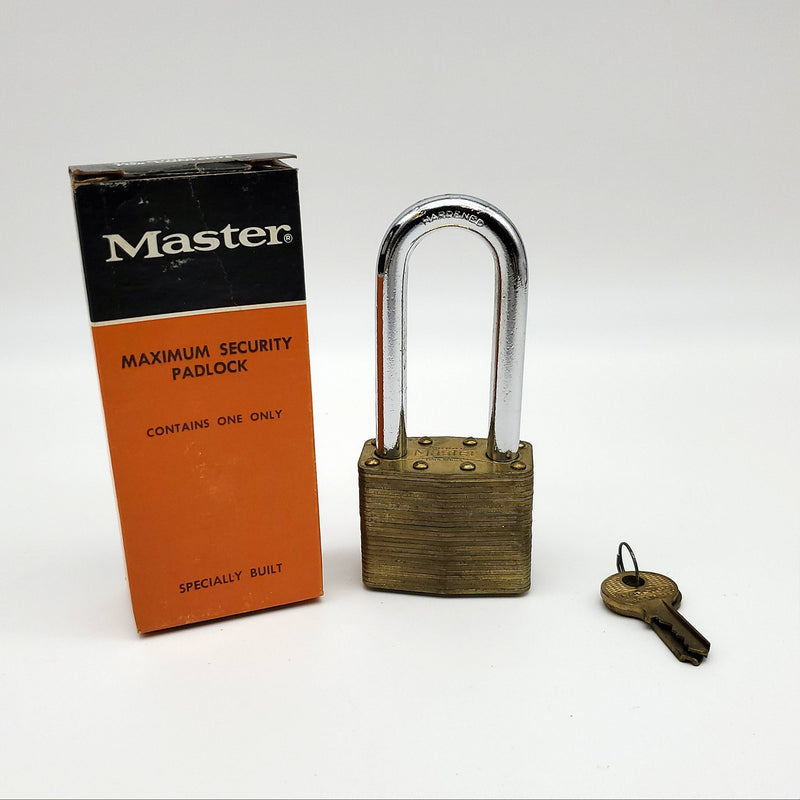 Master Lock Padlock No 6. 2-3/4" Shackle Brass Body Milwaukee USA Vintage NOS