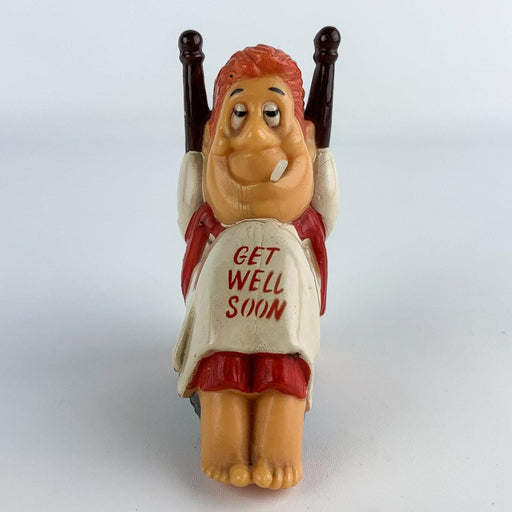 Get Well Soon Figurine Plastic Figure Man in Bed Vintage 1971 Berrie Co 329 2