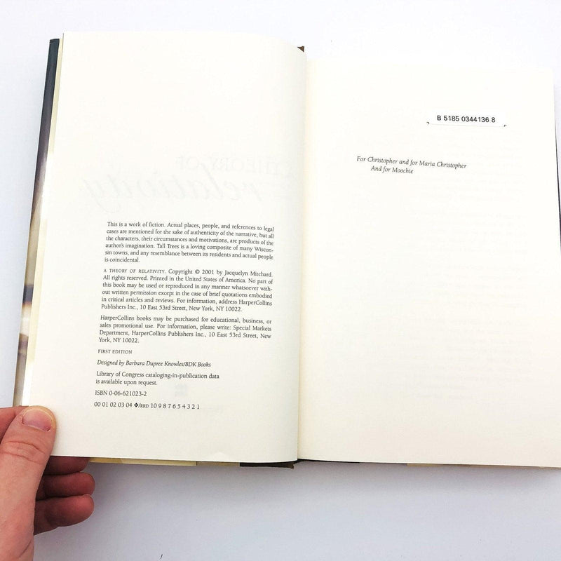 A Theory Of Relativity Hardcover Jacquelyn Mitchard 2001 Death Survival Ex Lib 8