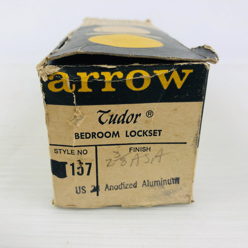 Arrow 157 Bedroom Door Knob Privacy Lockset Tudor Aluminum 2-3/8 ASA Missing 8