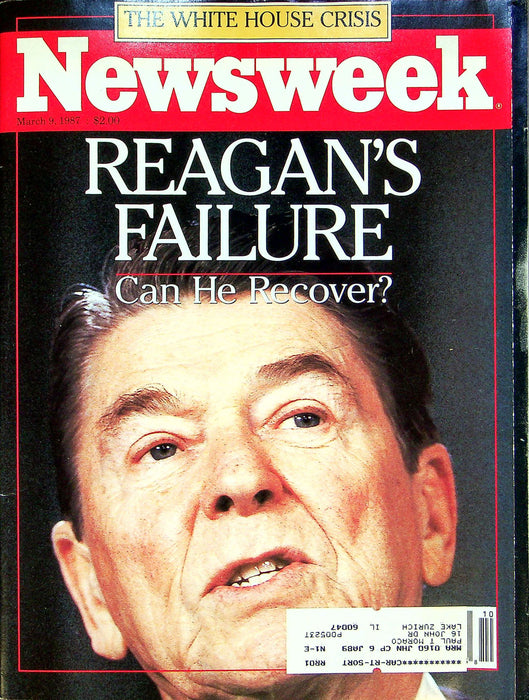 Newsweek Magazine March 9 1987 Ronald Regan Tower Commission Lt Col Oliver North