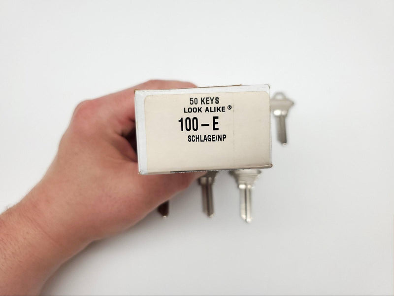 10x Ilco 100-E Key Blanks Schlage E Keyway Nickel Plated 5 Pin