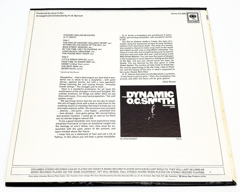 OC Smith Hickory Holler Revisited 33 RPM LP Record Columbia 1968 CS 9680 2