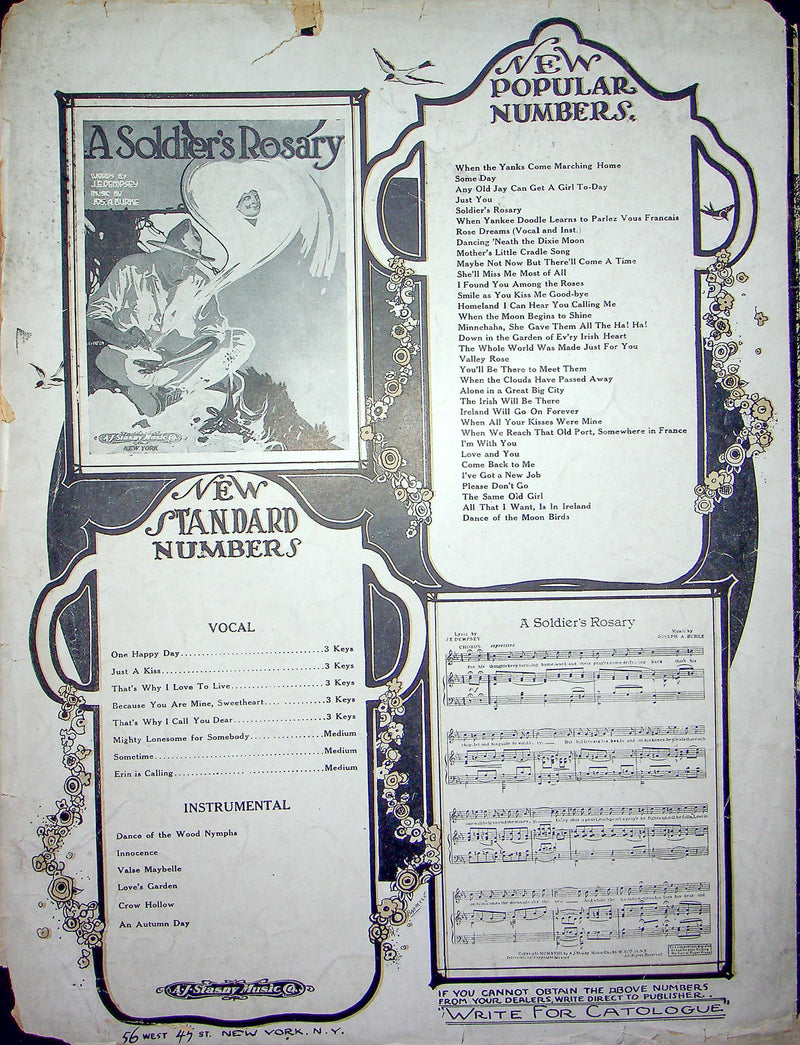 Sheet Music There'll Come A Time Walter King Earl Burtnett 1918 A J Stasny 3