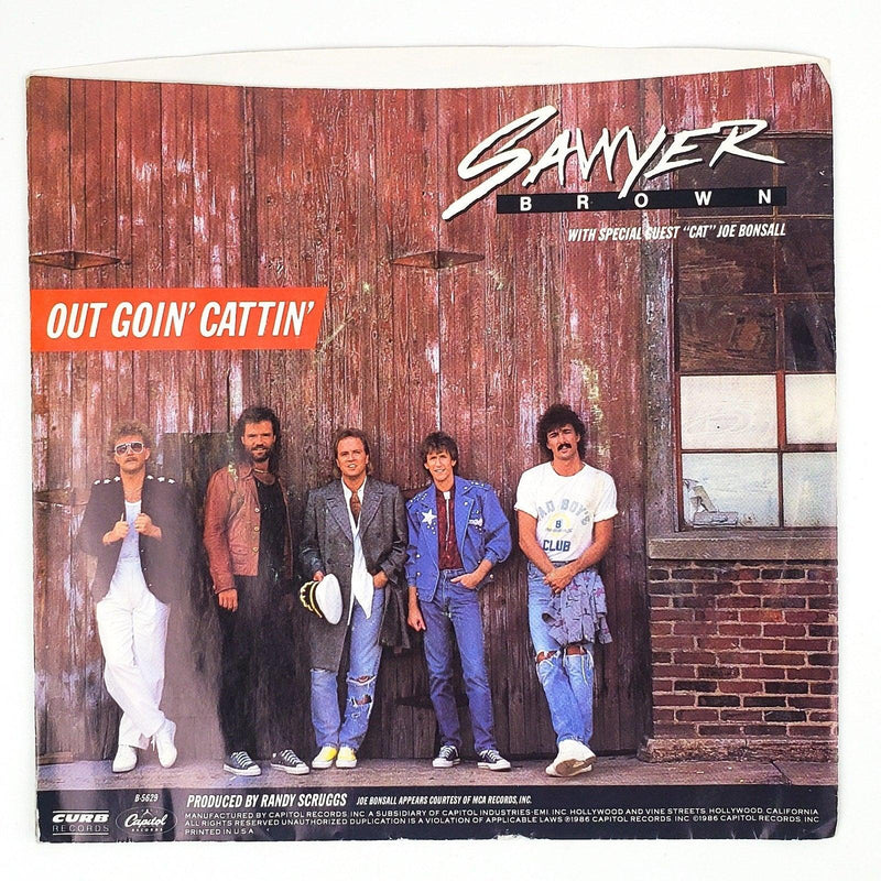 Sawyer Brown Out Goin' Cattin' Record 45 RPM Single B-5629 Capitol Records 1986 2