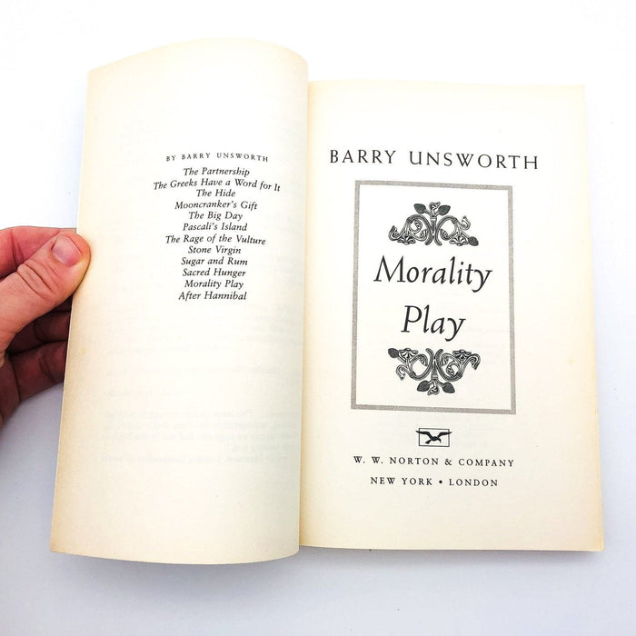 Morality Play Paperback Barry Unsworth 1996 14th Century Great Britain Theater 6