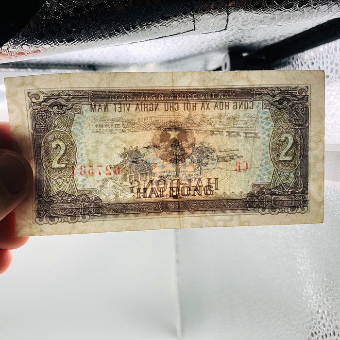 1980 Vietnam 2 Hai Dong Banknote Bank Note CB 627531