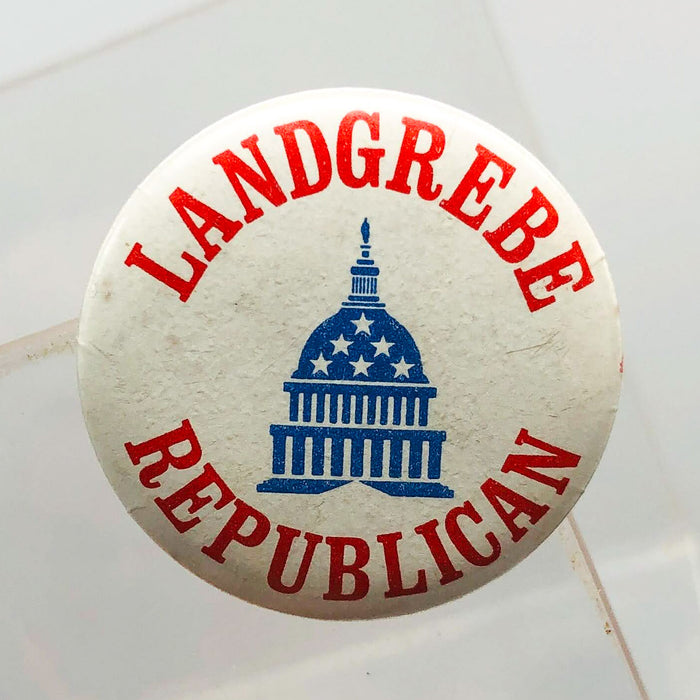 Earl Landgrebe Republican Button 1" Pin Congressman Nixon Defender Watergate 2