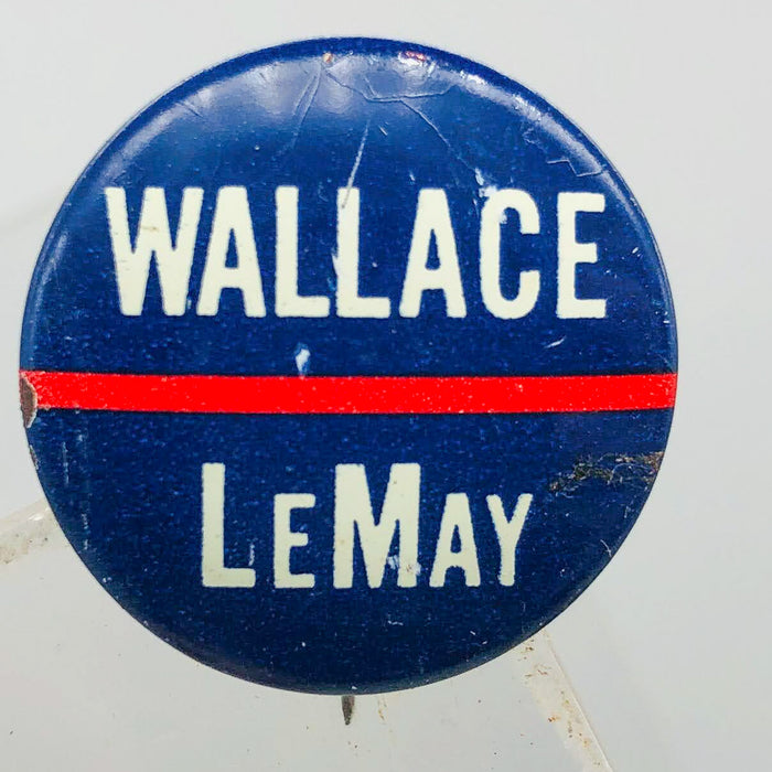 George Wallace Curtis LeMay Button Pin .875" Presidential Campaign Vintage 7