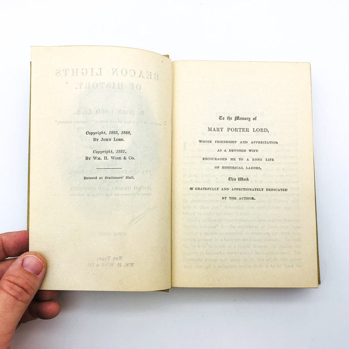 Beacon Lights Of History Vol 1 I HC John Lord LL. D. 1921 History Lectures 7