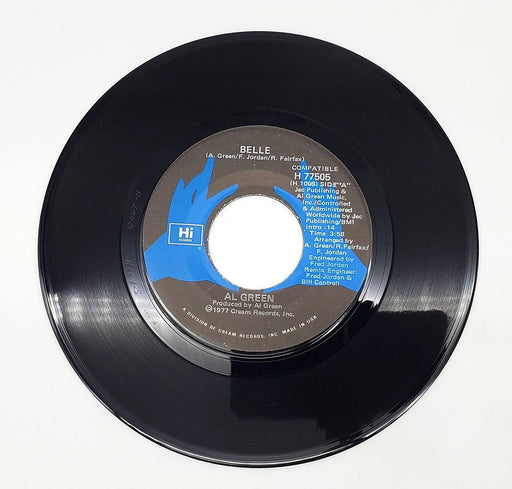 Al Green Belle 45 RPM Single Record Hi Records 1977 H 77505 1