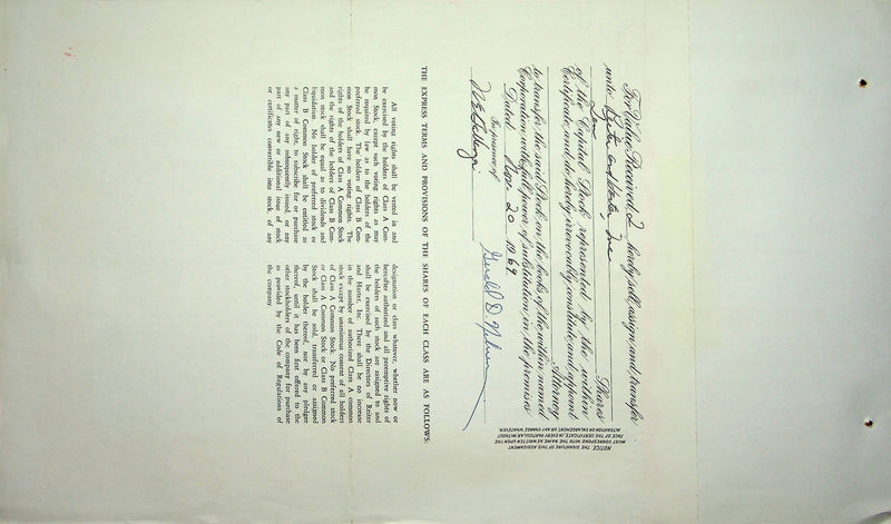 Reiter Dairy Company Stock Certificate Bond Scripophilly Akron Ohio 1969 No 357