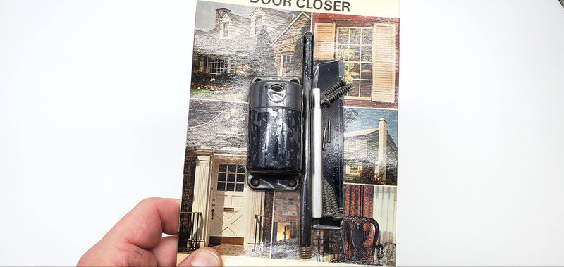 Vintage Door Closer Black Finish Up to 50lbs Ideal Security SK-3061AC NOS