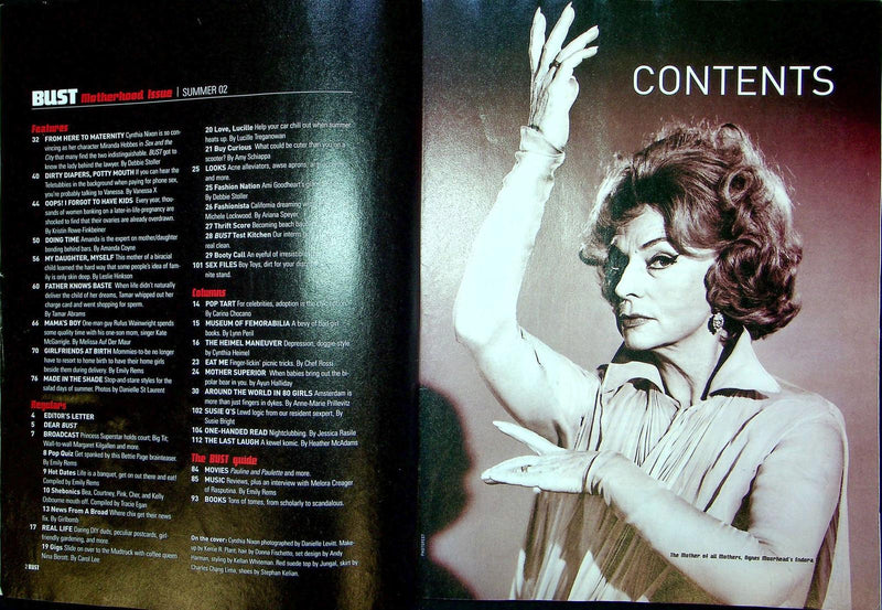 Bust Magazine Summer 2002 Cynthia Nixon Sex In the City Motherhood No Marriage