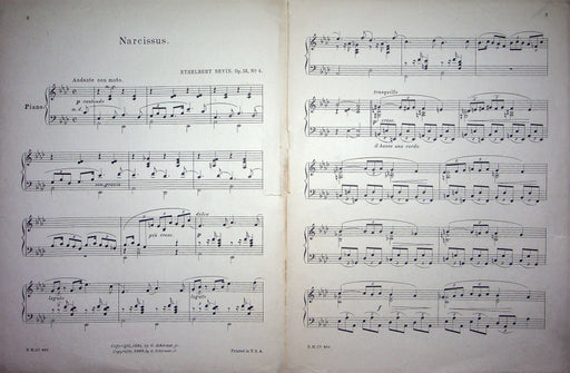 Sheet Music Narcissus Ethelbert Nevin 1899 G Schirmer Boston Music Co Antique 2