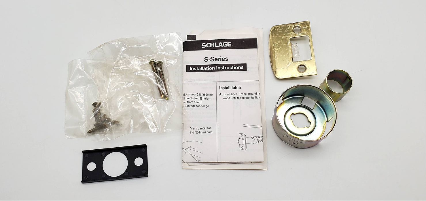 Schlage Door Lever Passage Satin Brass Flair Latching S10D FLA 606 NOS