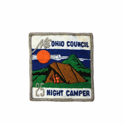 Boy Scouts BSA Northeast Ohio NE Council Patch 25 Night Camper Glue on Back 2