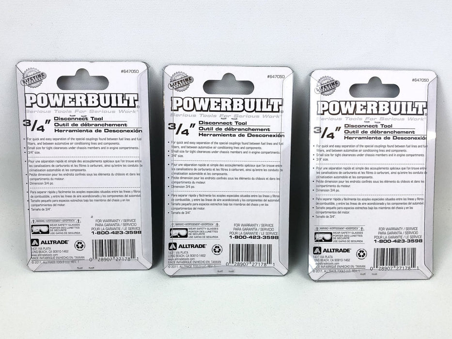 Line Disconnect Tool 3/4" Fuel & Transmission 3pk Powerbuilt Brand 647050 2