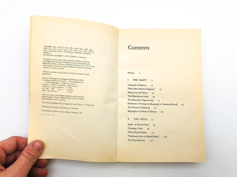 Practicing History Trade Paperback Barbara W Tuchman 1982 Selected Essays 20th 7