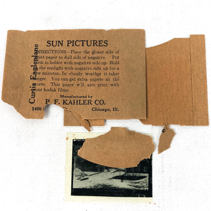 Sun Pictures Negative Photograph P.F. Kahler Co. Curtain Eagle Plane Airplane