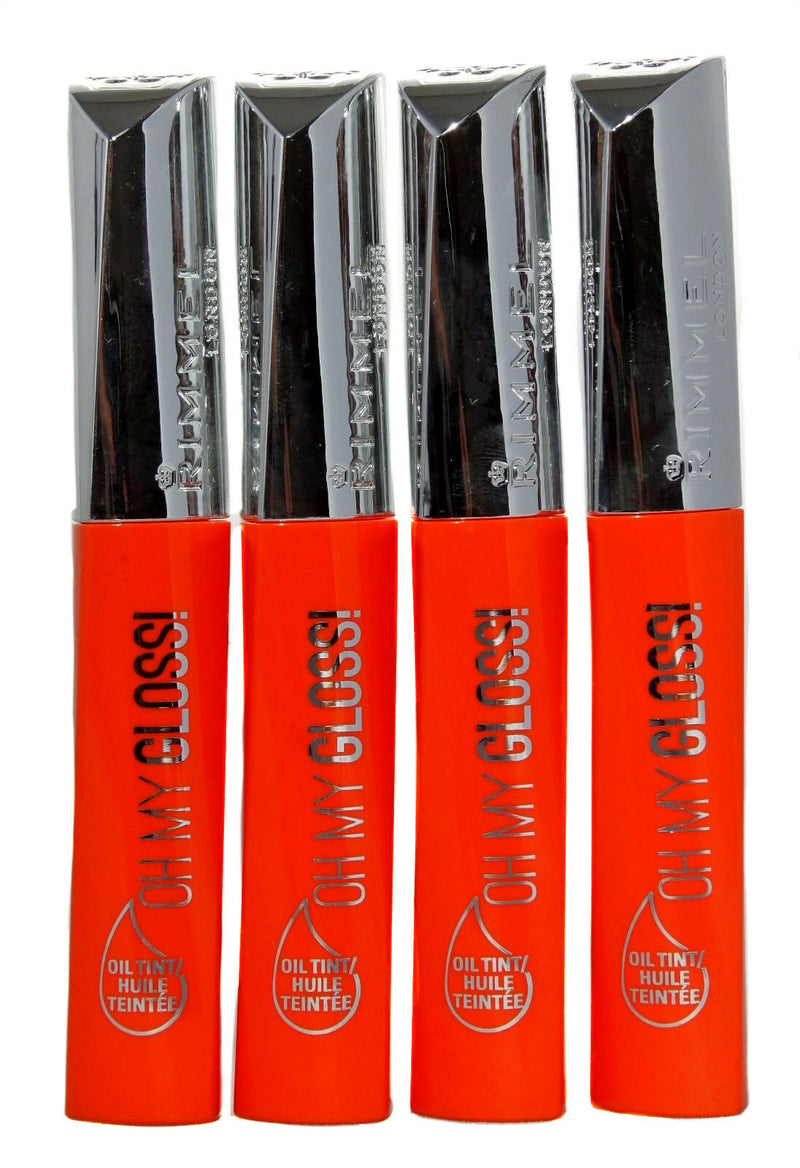 Rimmel Oh My Gloss! Oil Tint Lip Gloss Orange Mode 600 .21 oz. Lot of 4