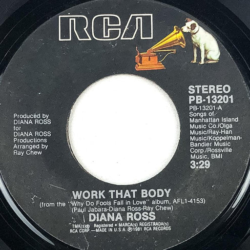 45 RPM Record Two Can Make It / Work That Body Diana Ross RCA 1981 1