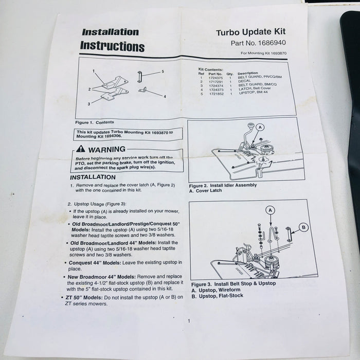 Simplicity 1686940 Turbo Update Kit Lawn Mower Genuine OEM New Old Stock NOS