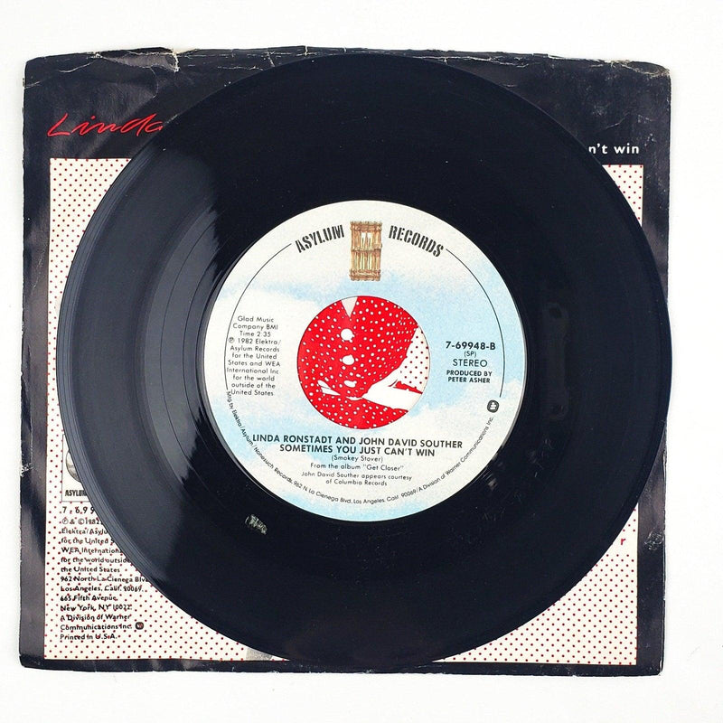 Linda Ronstadt Get Closer Record 45 RPM Single 7-69948 Asylum Records 1982 3