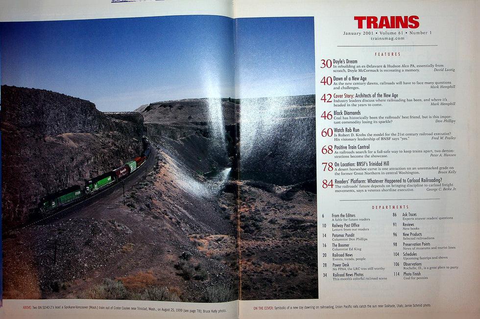 Trains Railroading Magazine January 2001 Vol 61 No 1 Dawn Of A New Age