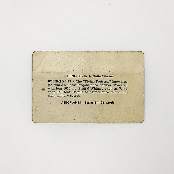 1940s Leaf Card-O Aeroplanes Card Boeing XB-15 Series B United States WW2 4