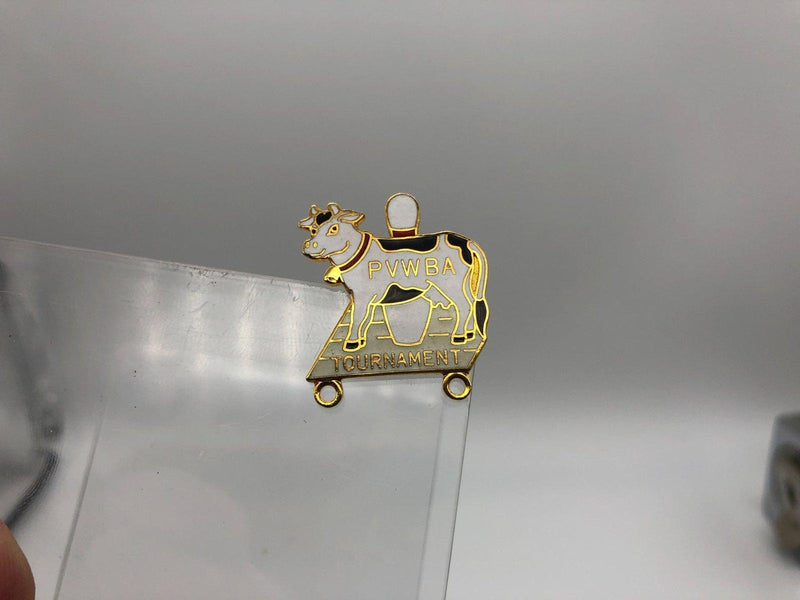 Professional Vermont Womens Bowling Association Lapel Pin PVWBA Tournament Cow 7
