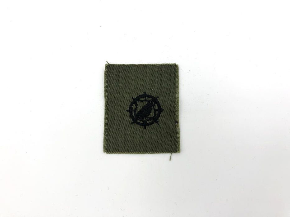 US Army Transportation Corps Branch Patch Embroidered Cloth Black on Green