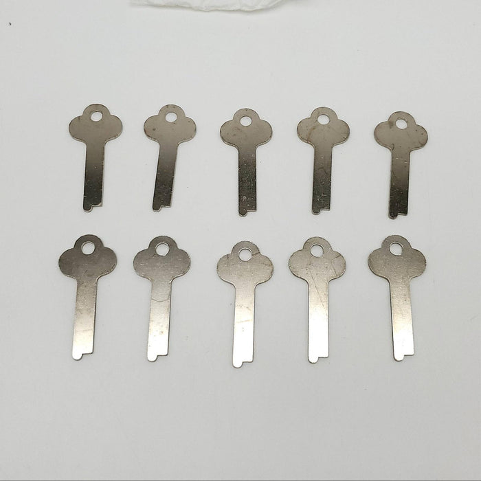 10x Ilco 1321H Key Blanks Flat Stock Steel For Safe Deposit Box NOS