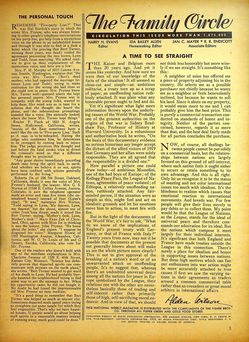 The Family Circle Magazine November 1935 Vol 7 No 22 Lawrence Tibbett 2