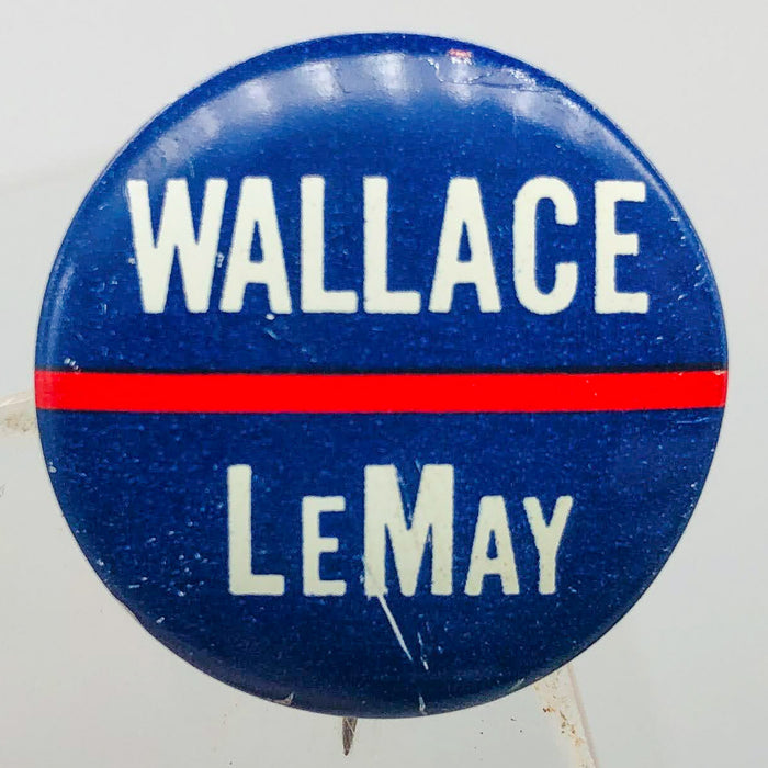 George Wallace Curtis LeMay Button Pin .875" Presidential Campaign Vintage 9