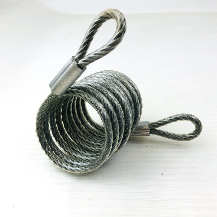 Master Steel Cable 6 ft Double Loop Lock Self Coil Vinyl Coated New NOS 65-0540