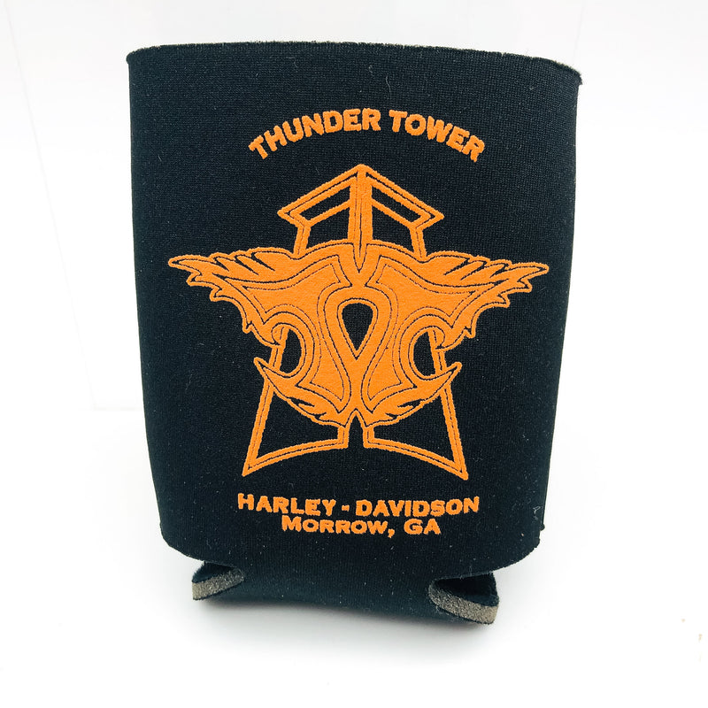 Vintage Beer Koozie Coozie Harley Davidson Motorcycles Thunder Tower Morrow GA