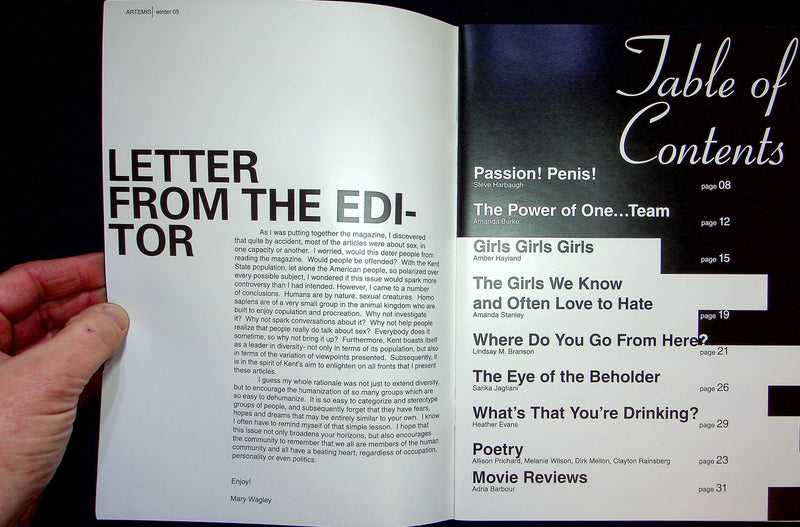 Artemis Magazine Zine 2005 Kent State University Steve Harbaugh Apple iPod Ad