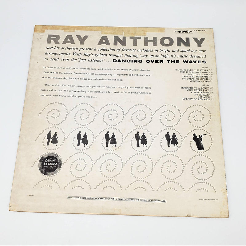 Ray Anthony & His Orchestra Dancing Over The Waves LP Record 1958 ST 1028 2
