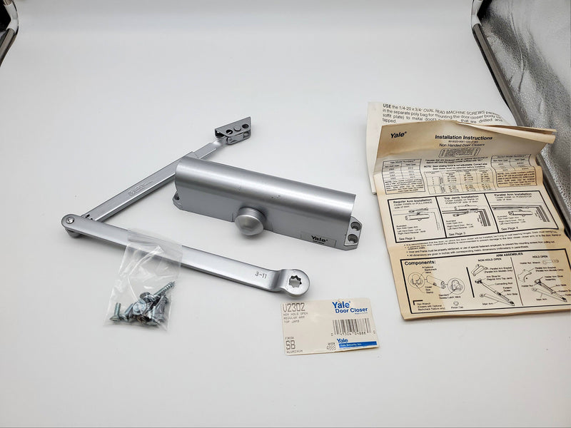 Yale Door Closer V2302 No Hold Regular Arm Top Jamb 9-1/16 Aluminum Finish