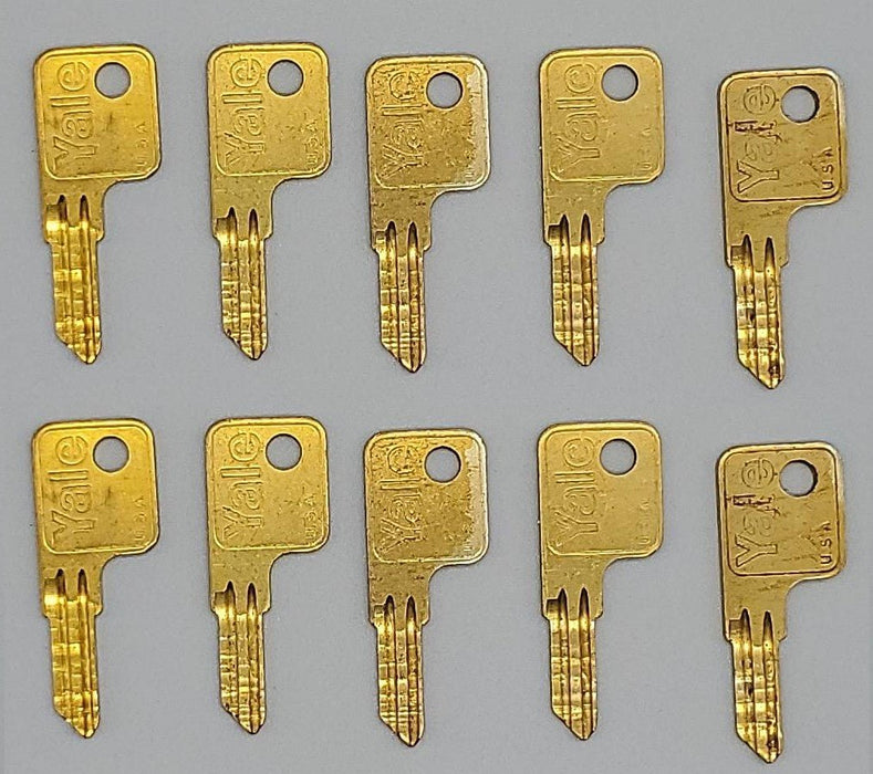 10x Yale EB1019 Key Blanks B10L Keyway Solid Brass 4 Pin NOS 3