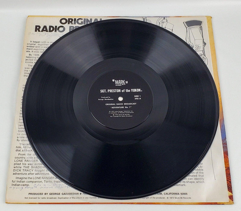 Sgt. Preston of the Yukon Original Radio Broadcast Record 33 LP 592 Mark 1973 4