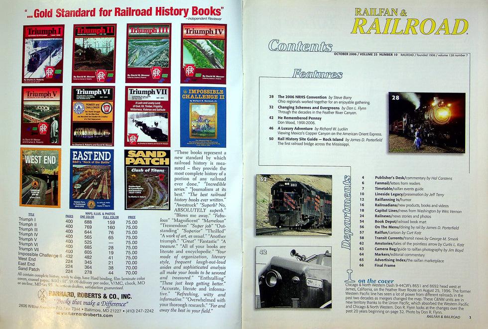 Railfan & Railroad Magazine October 2006 Vol 25 No 10 Copper Canyon Adventure