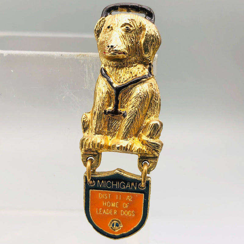 Vintage Lions Club Lapel Pin Pinback Dist 11-A2 Leader Dogs Michigan Sheepdog
