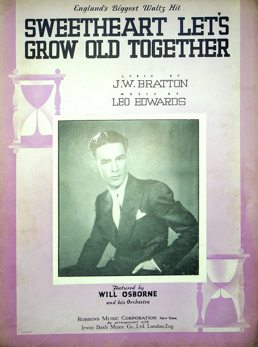 Vintage Sheet Music Sweetheart Let's Grow Old Together Will Osborne 1936 Piano 1