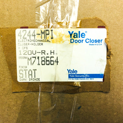 Yale 4244-MPI Door Closer Holder Electromechanical Arm RH Dk Bronze New Missing 2