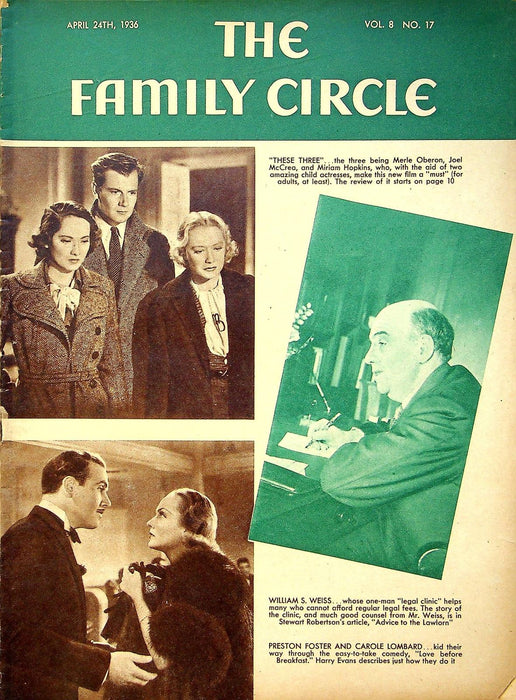 The Family Circle Magazine April 24 1936 Merle Oberon, Preston Foster 1